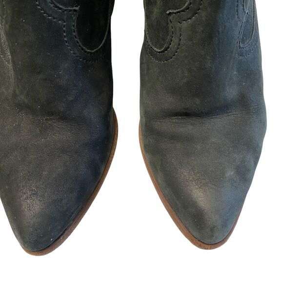 FRYE Reina Black Suede Ankle Western Style Bootie Size 7 - Picture 3 of 15
